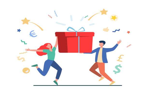 couple-winning-prize-man-woman-holding-gift-box-flat-vector-illustration-lottery-present-birthday-party_74855-8307